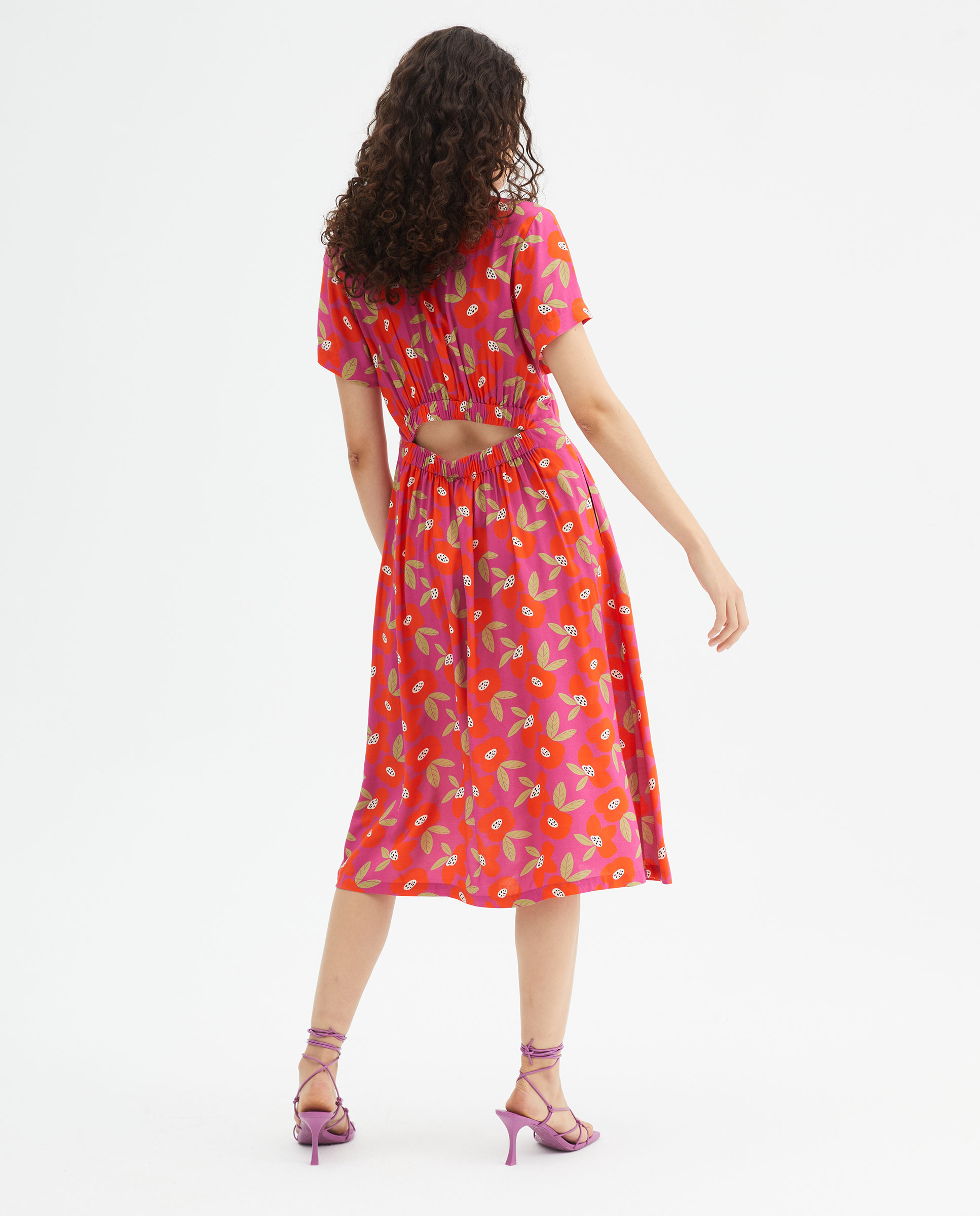 Φόρεμα Midi Floral Print Compania Fantastica
