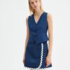 Μπλε μίνι φούστα με zic zac σχέδιο Compania Fantastica
