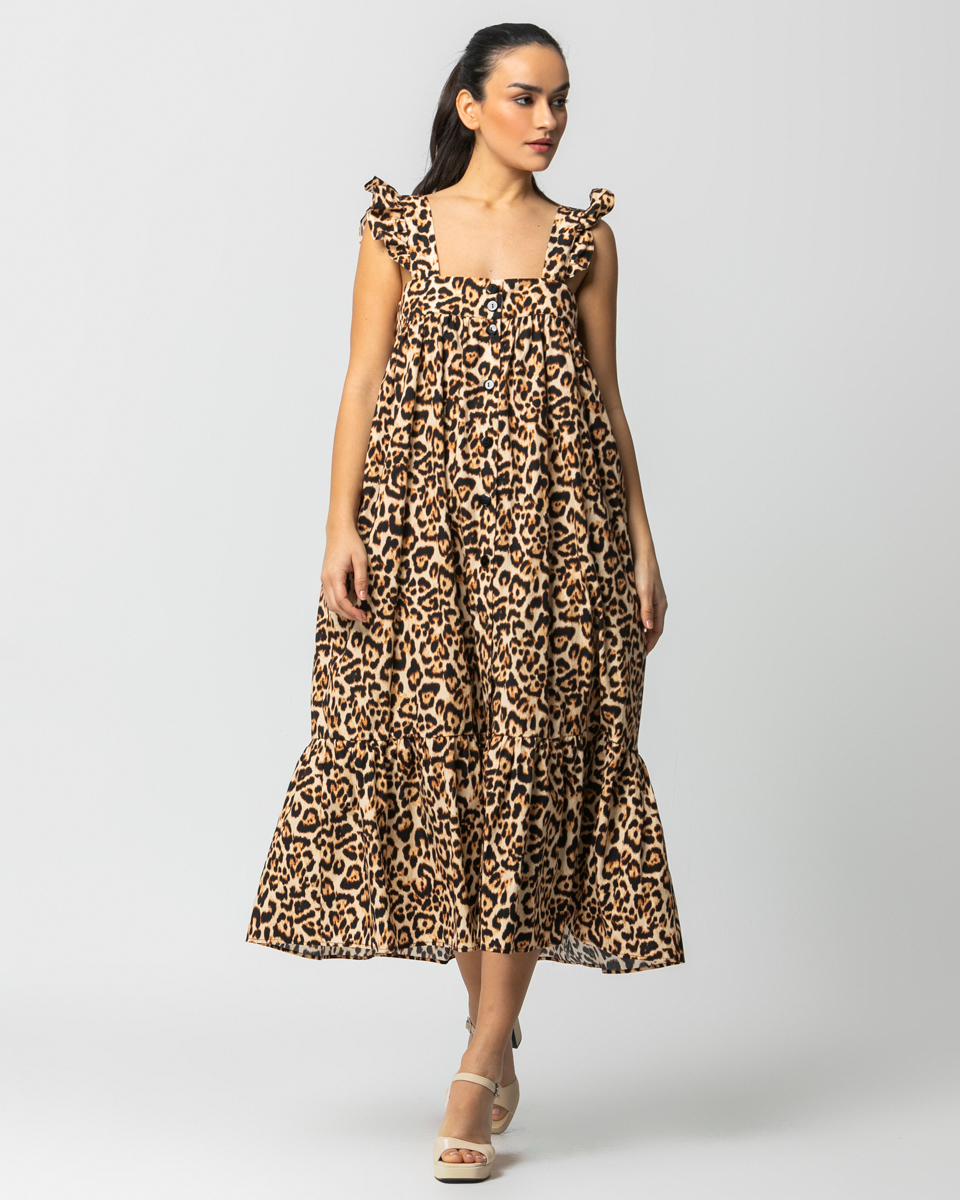 Midi leopard φόρεμα N2110