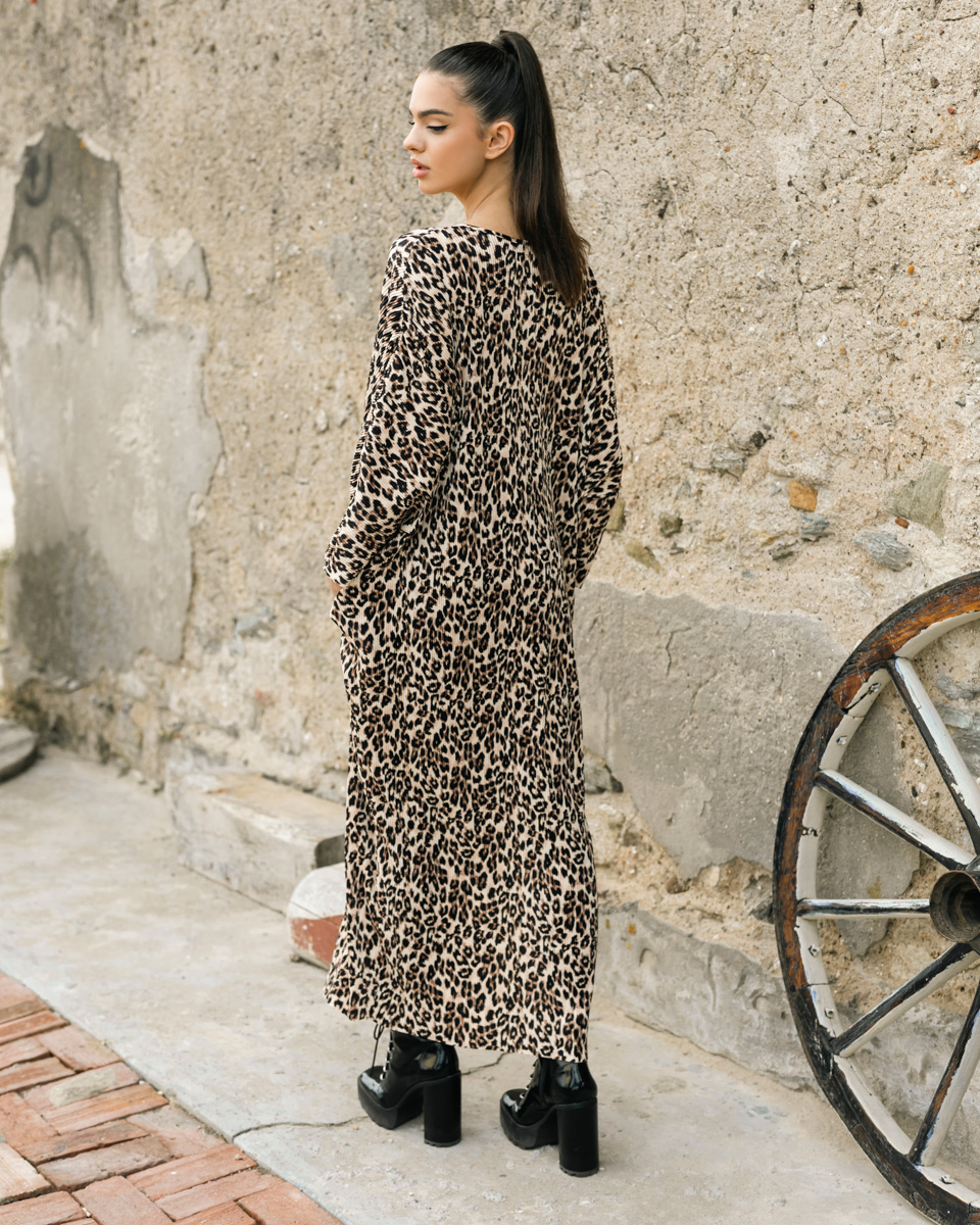 Φόρεμα Leopard πλισέ Sour/lou/lou