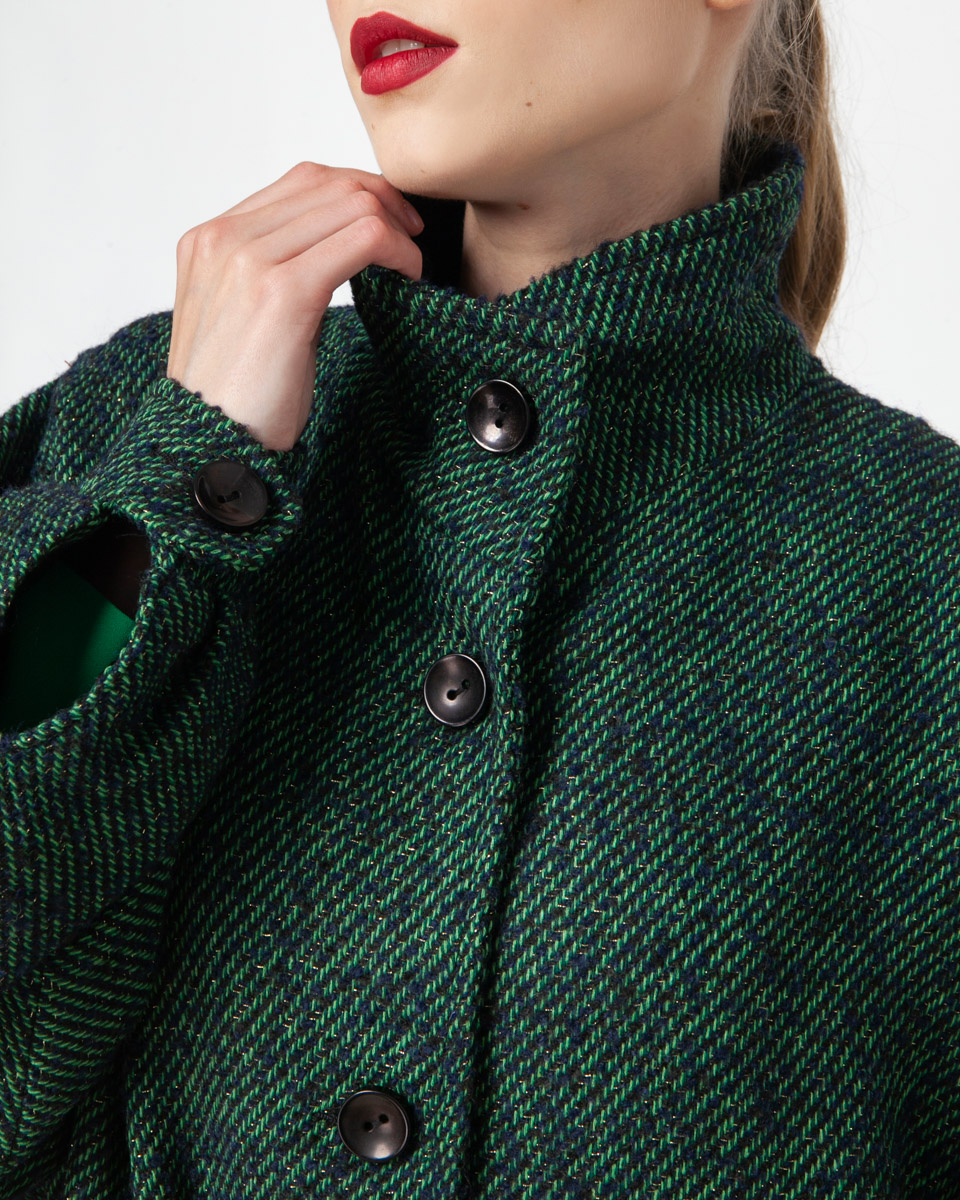 Παλτό metallic πράσινο N2110