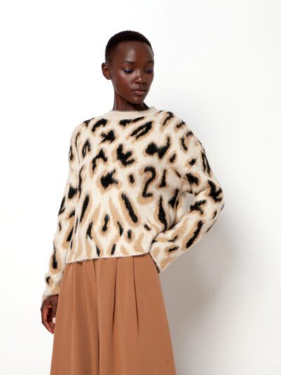 Leopard πλεκτή μπλούζα σε 3 χρώματα Floss