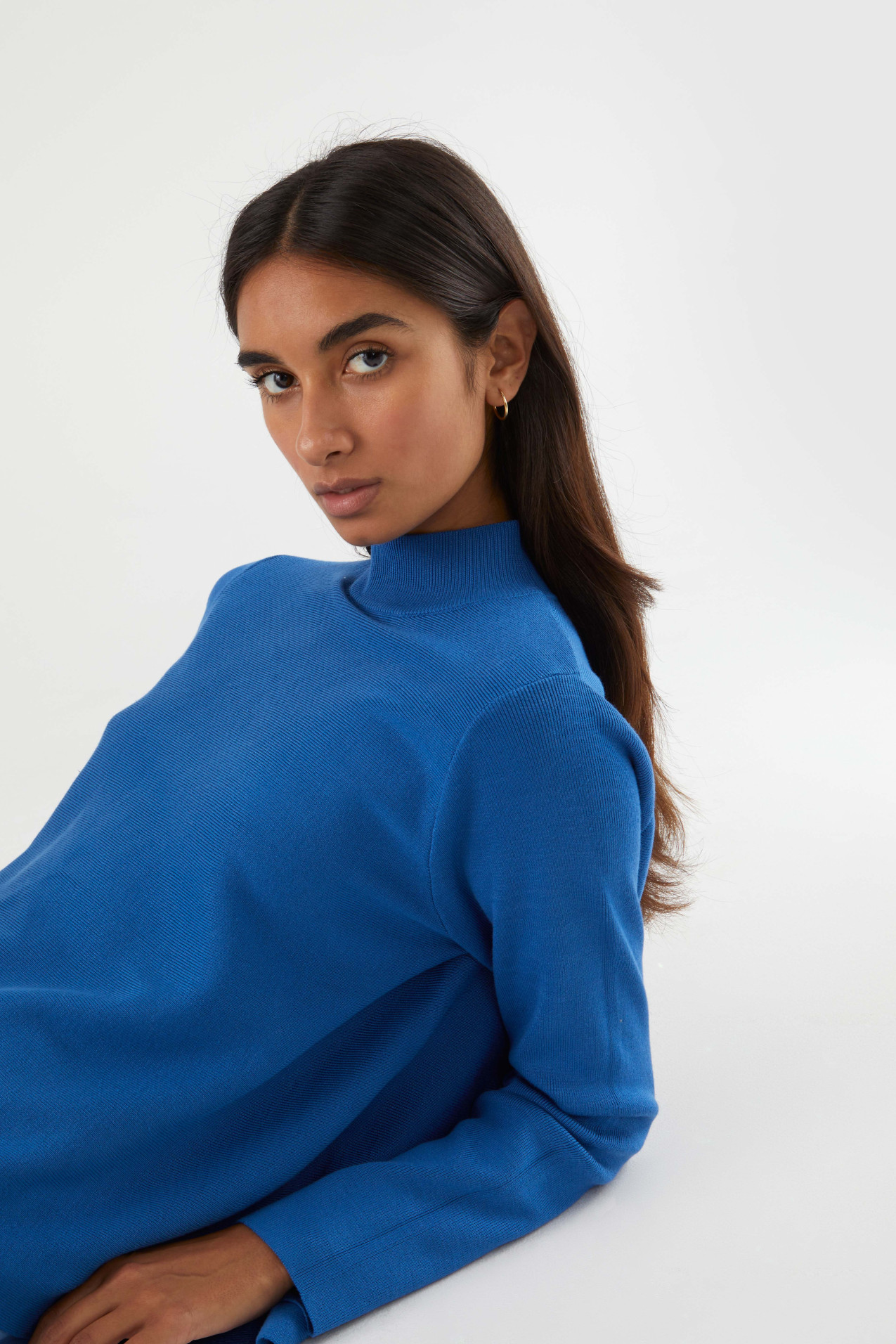 Μπλε Flared Knit ζιβάγκο μπλούζα Compania Fantastica