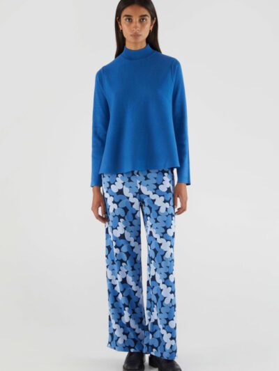 Μπλε Flared Knit ζιβάγκο μπλούζα Compania Fantastica