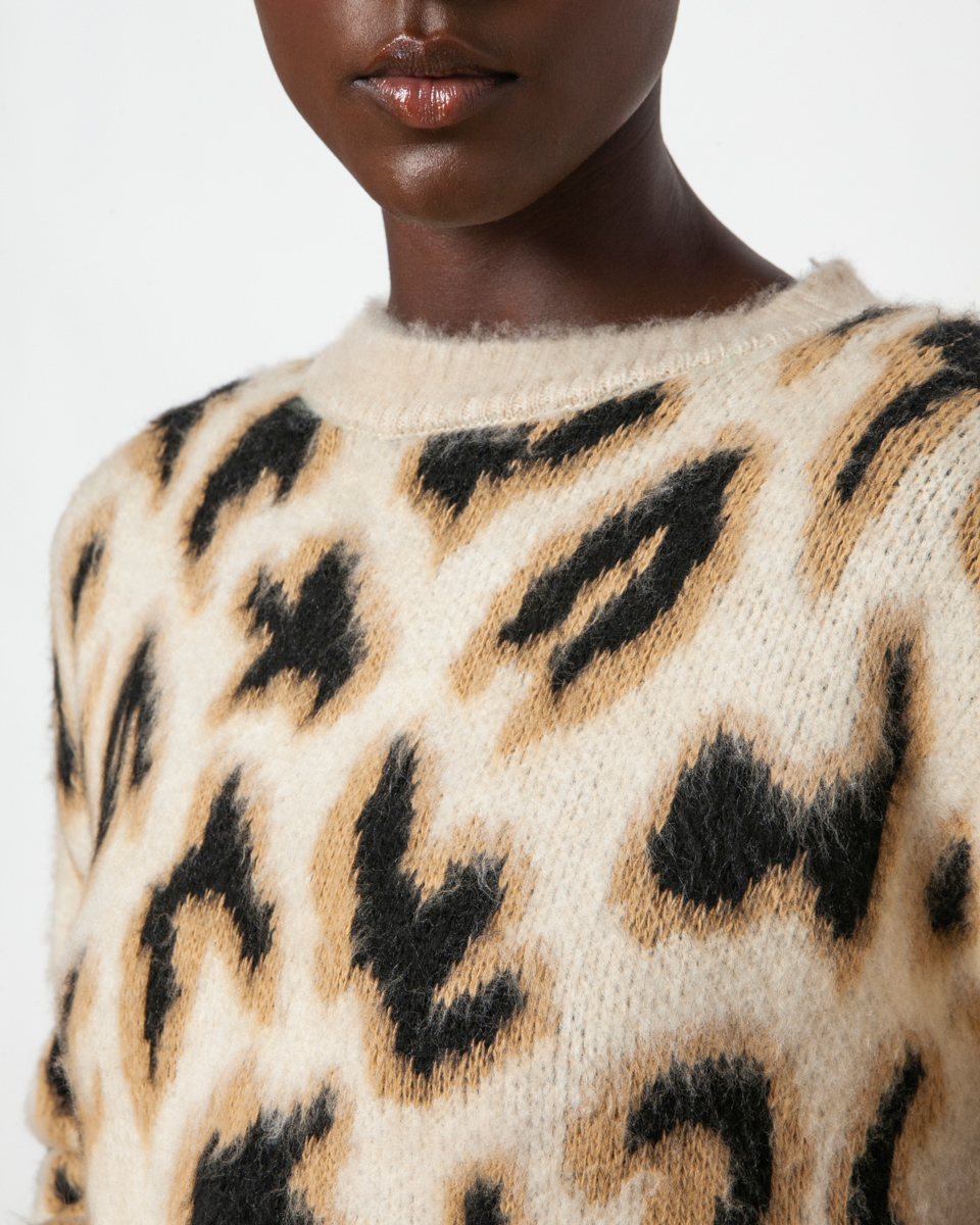 Leopard πλεκτή μπλούζα σε 3 χρώματα Floss