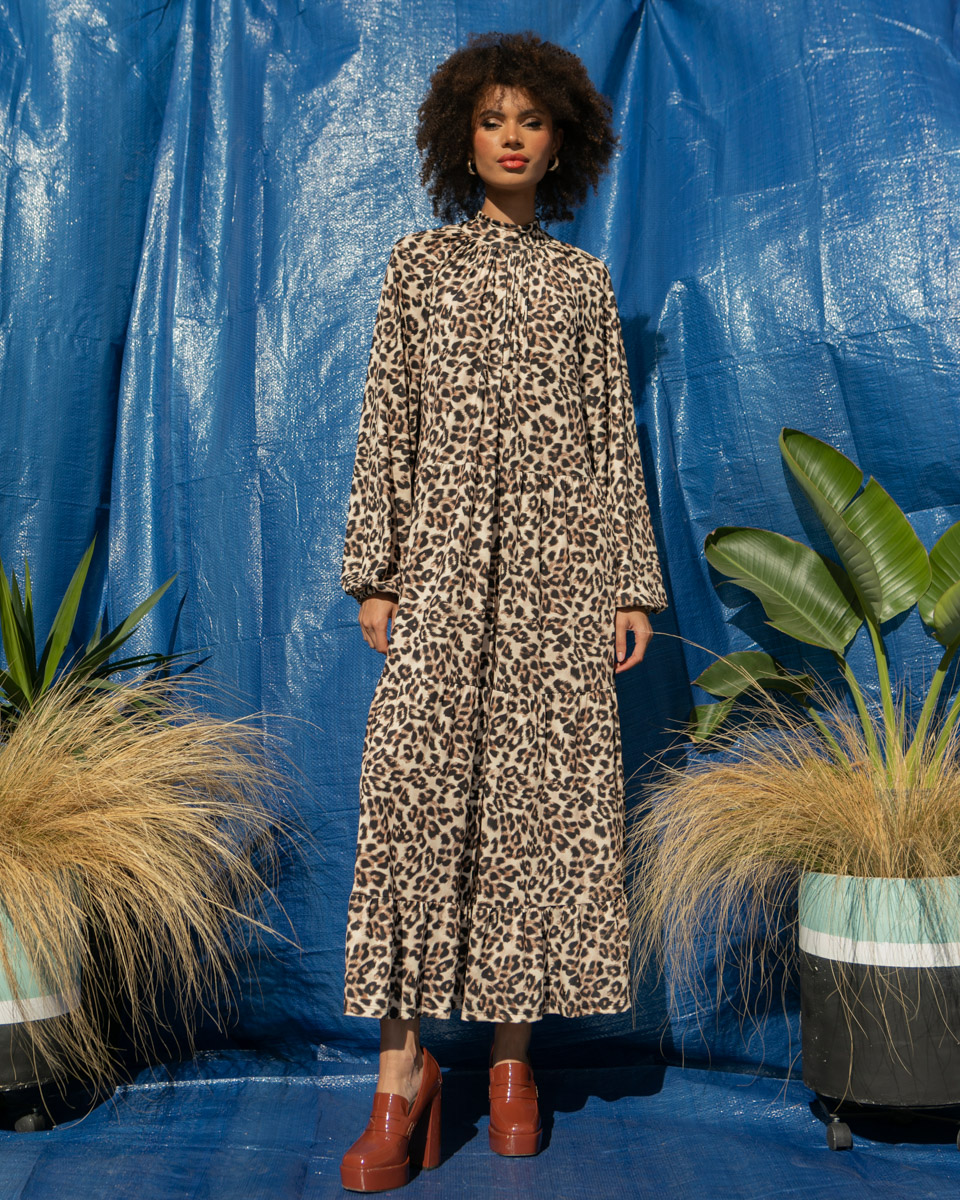 Μακρύ leopard φόρεμα Sour/lou/lou