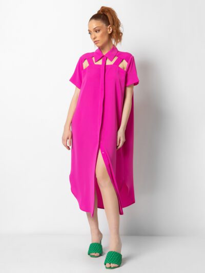 Φόρεμα σεμιζιέ midi σε 3 χρώματα Ν2110