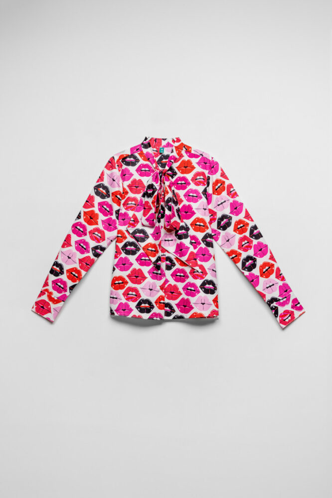 Keep Calm and Kiss Me Πουκάμισο με kiss print Lolina - Image 9