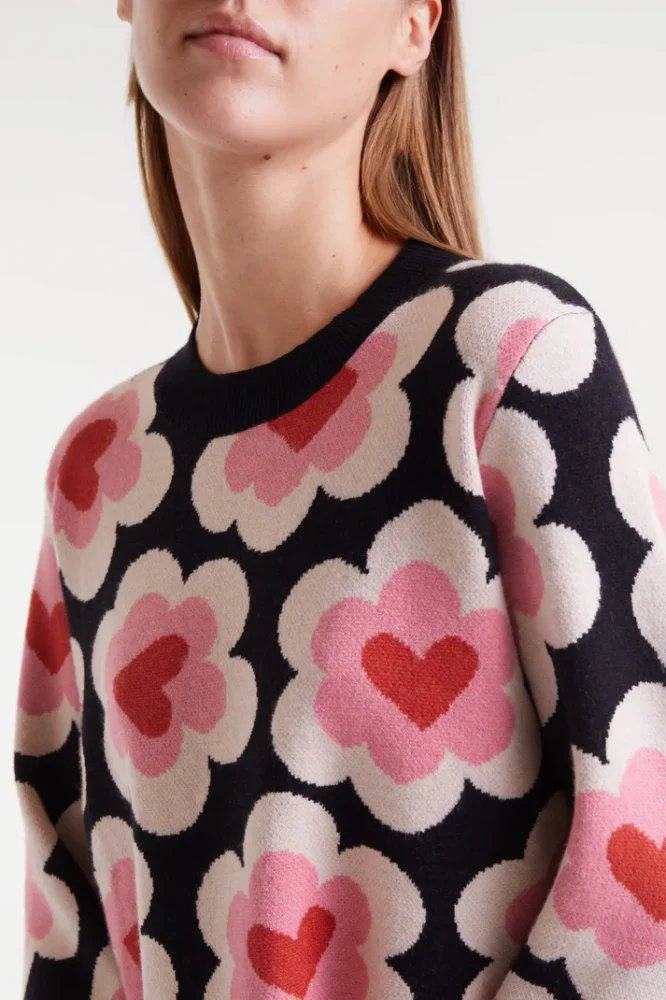 Φόρεμα κοντό πλεκτό Sweetheart print Compania Fantastica - Image 4