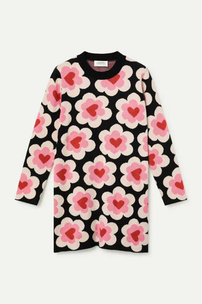 Φόρεμα κοντό πλεκτό Sweetheart print Compania Fantastica - Image 5