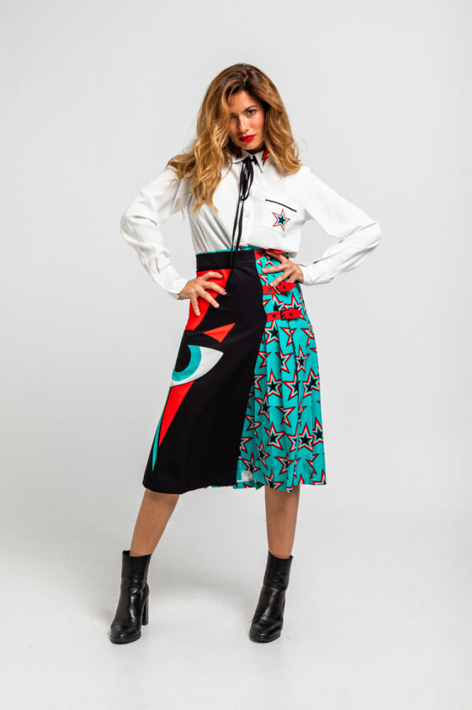 Starwoman Φούστα midi Bowie Star print LOLINA - Image 2