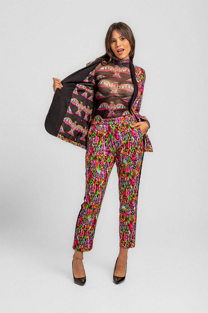 Ave Fénix Sweater Μαύρη διαφάνεια με print Lolina - Image 4