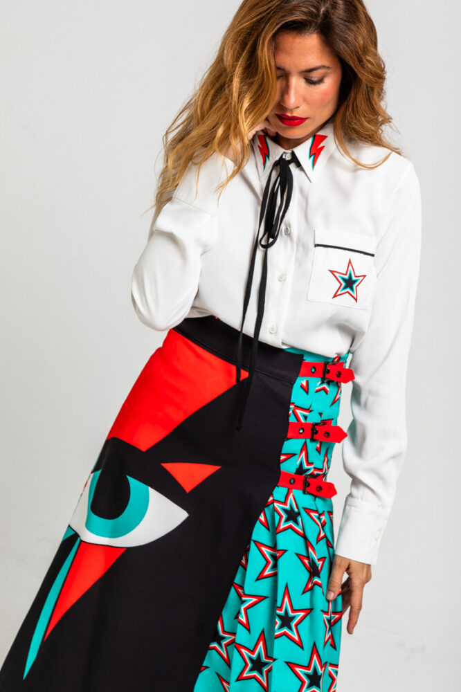 Starwoman Φούστα midi Bowie Star print LOLINA - Image 12