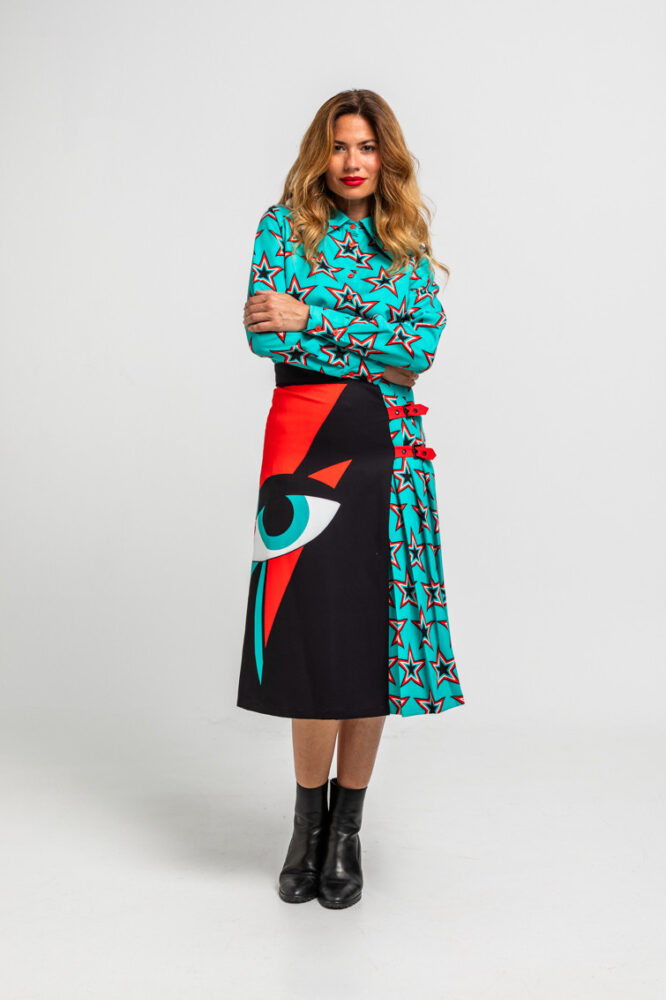 Starwoman Φούστα midi Bowie Star print LOLINA - Image 7