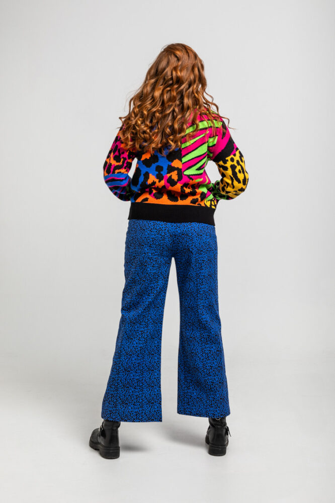 Caótica Παντελόνι μπλε με animal print LOLINA - Image 9