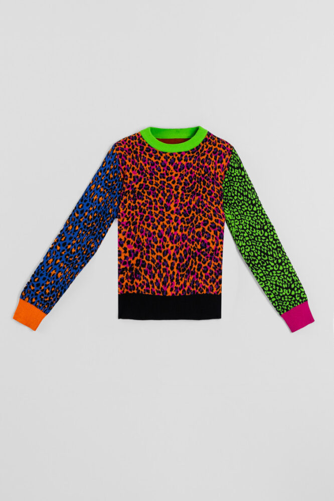 Caótica πλεκτό πουλόβερ με χρωματιστό animal print LOLINA - Image 6