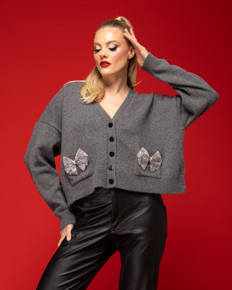 Ζακέτα πλεκτή με φιόγκους Sour/lou/lou