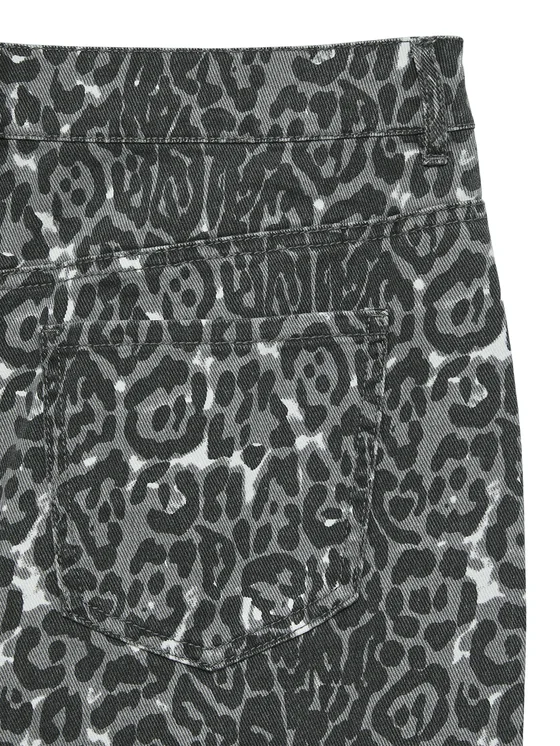 Τζιν midi φούστα γκρι animal print VERO MODA - Image 6