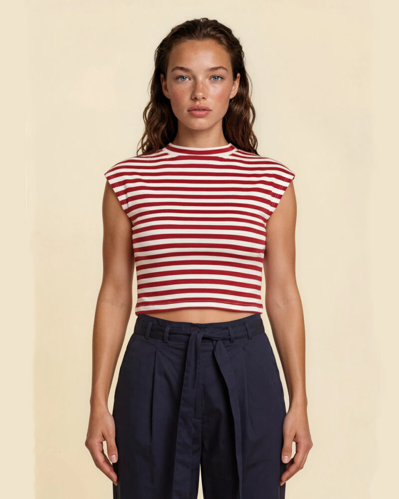 Ριγέ κόκκινο crop top Sour/lou/lou