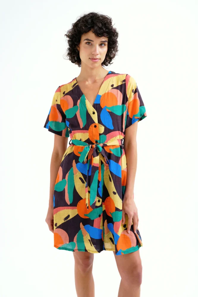 Κοντό φόρεμα με μεγάλη στάμπα Tutti Frutti Compania Fantastica