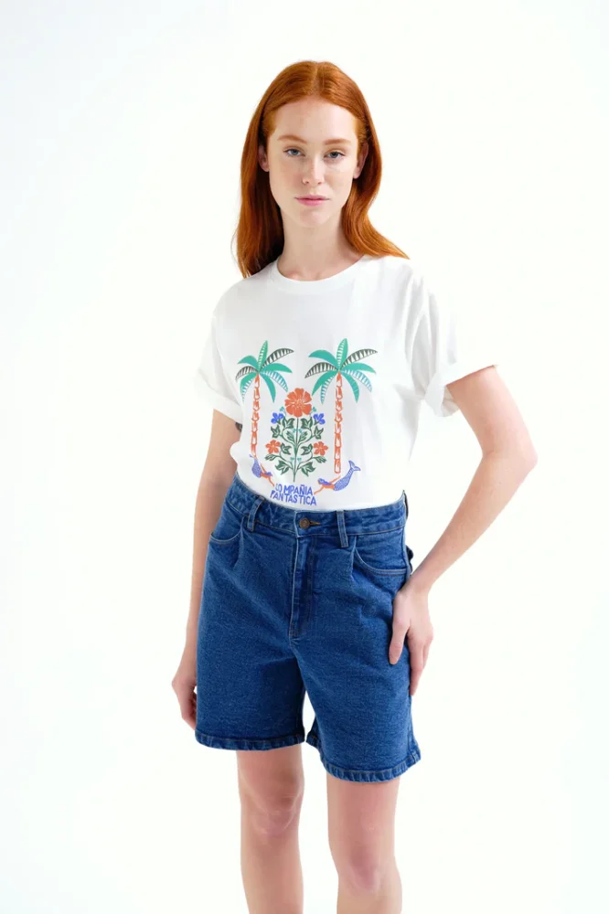 T-shirt palm and mermaid print Compania Fantastica