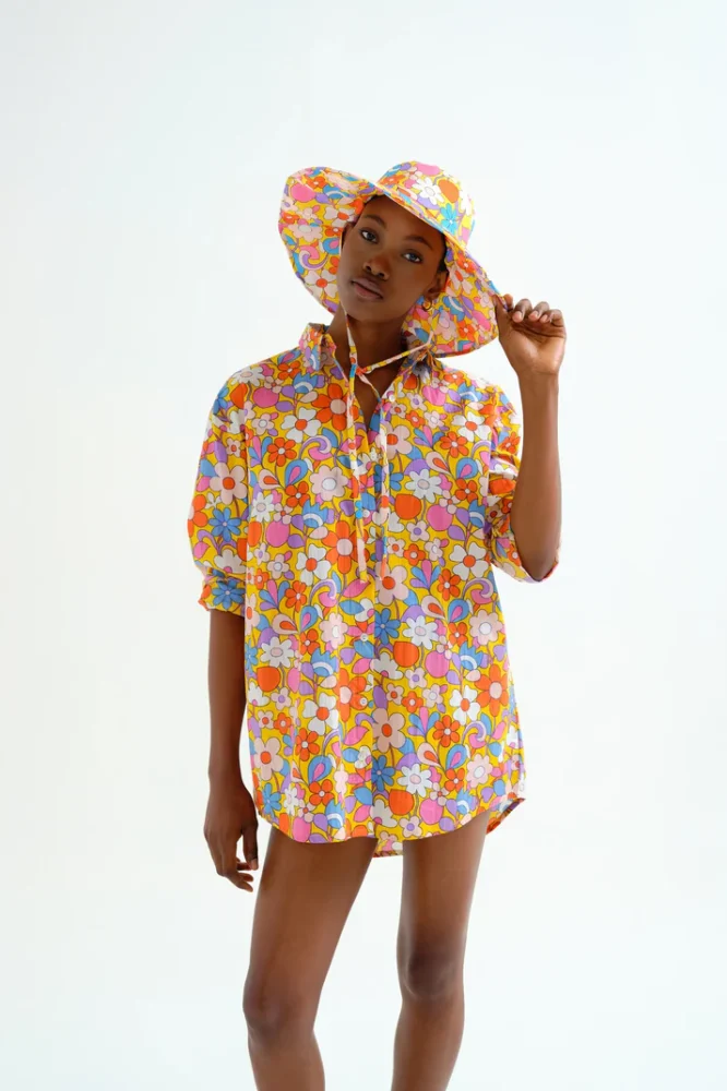 Πουκαμίσα βαμβακερή σε floral print COMPANIA FANTASTICA