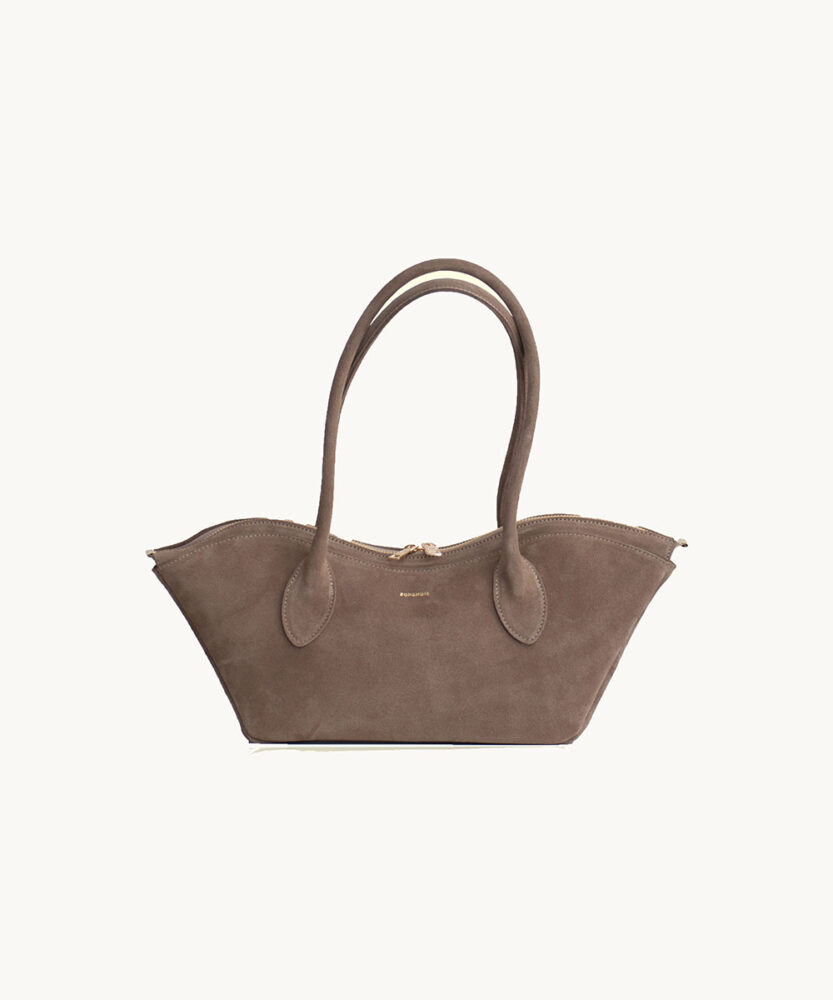 Bisou Small Δερμάτινη Τσάντα Χειρός - Mocca Suede BONENDIS