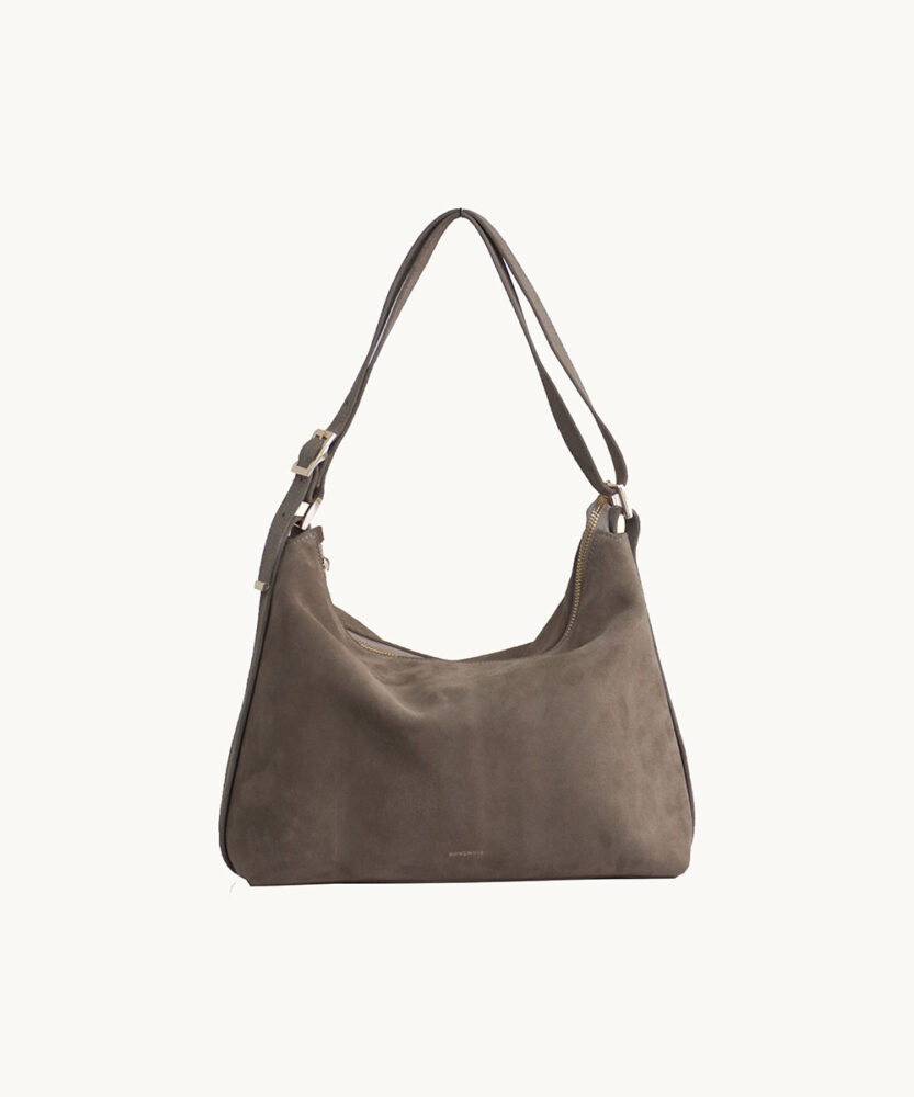 Rallu Δερμάτινη Τσάντα Ώμου Mocca Suede BONENDIS