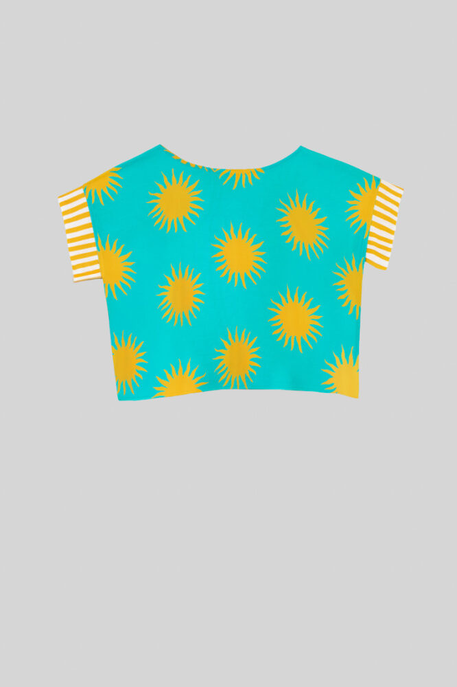 Τυρκουάζ μπλούζα με τετράγωνο κόψιμο και κίτρινους ήλιους - Oh Sole mio LOLINA - Image 10