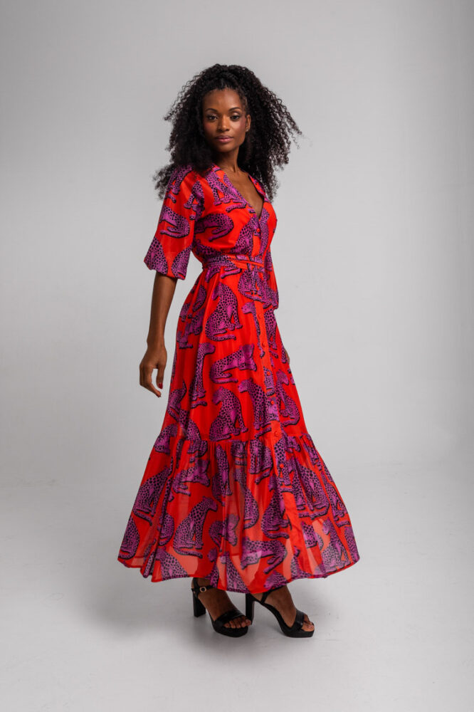 Φόρεμα πορτοκαλί μακρύ από τούλι - Pink Panther LOLINA