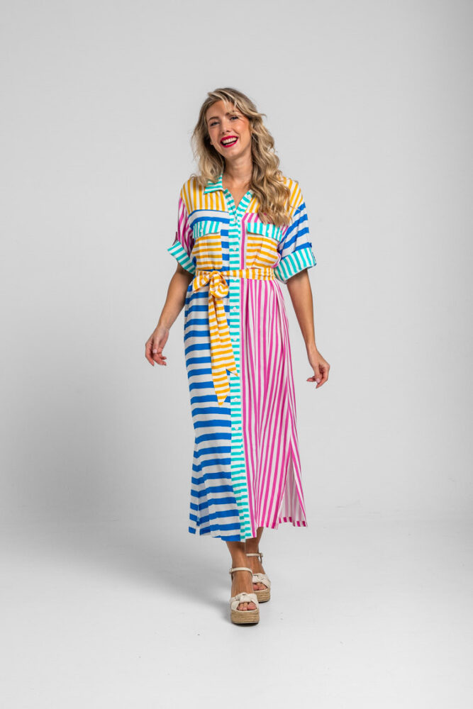 Φόρεμα midi με ριγέ print -  Dolce vita LOLINA