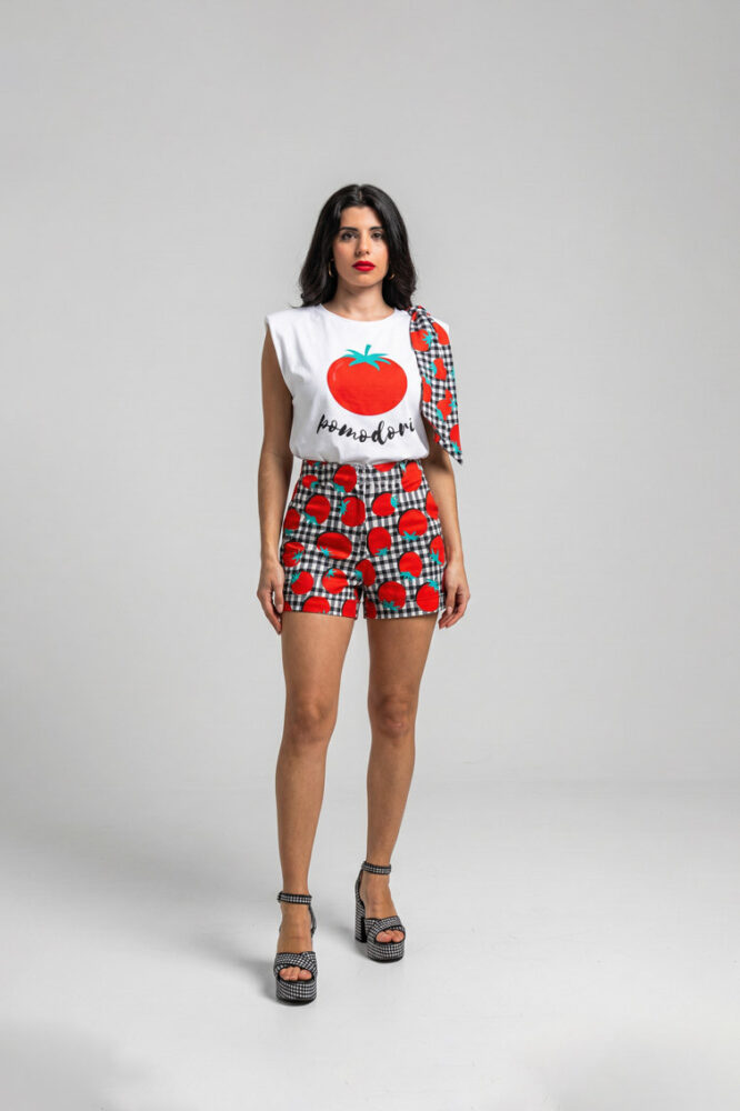 T-shirt λευκό Pomodori LOLINA