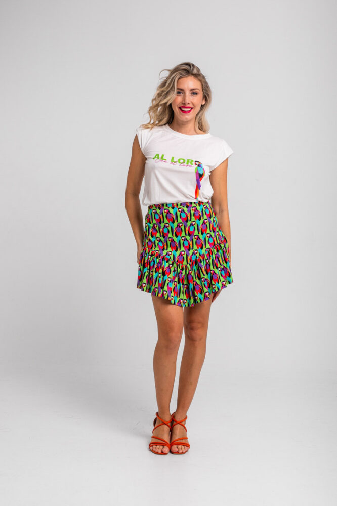 Λευκό αμάνικο τοπ με πολύχρωμο παπαγάλο - Al Loro LOLINA - Image 2