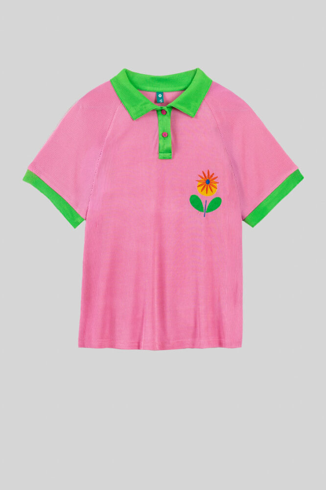 Ροζ πόλο μπλουζάκι με λουλούδι - Blooming LOLINA - Image 7