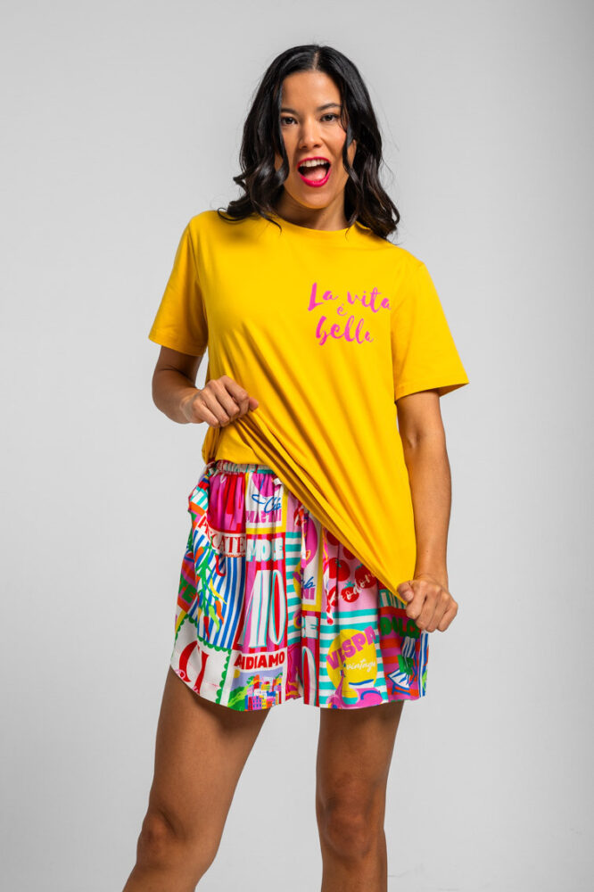 Κίτρινο T-shirt Pasta - Dolce Far Niente LOLINA