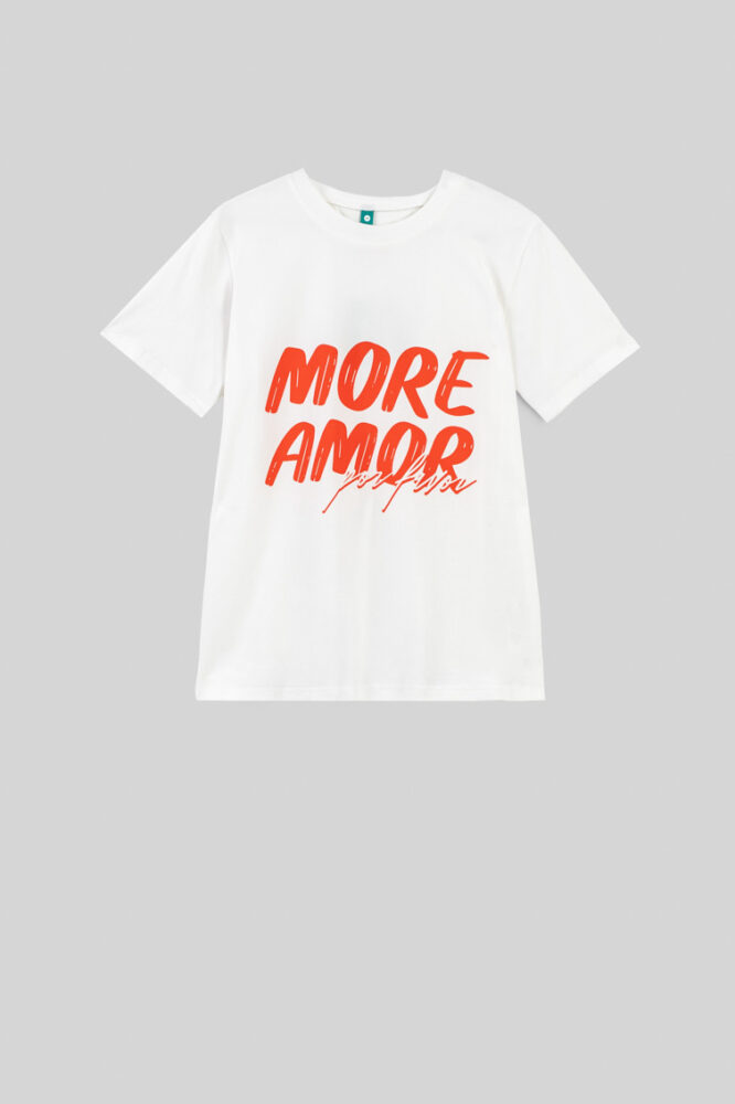 T-shirt λευκό More amor print LOLINA - Image 6