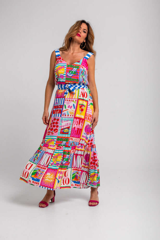 Φόρεμα μακρύ με χρωματιστό print - Dolce Far Niente LOLINA