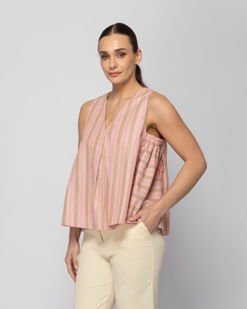 Αμάνικο top ροζ ριγέ print Sour/lou/lou