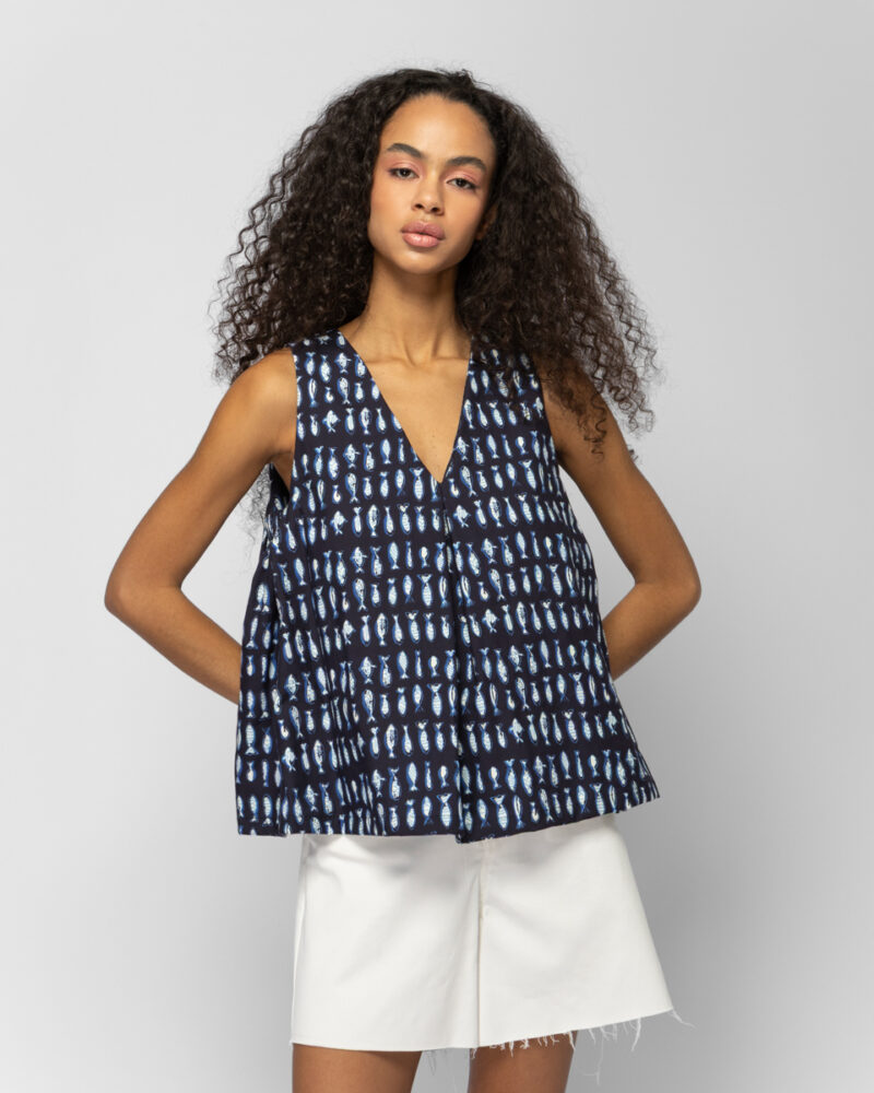 Αμάνικο top Fishes print Sour/lou/lou