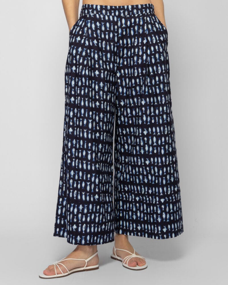 Ψηλόμεση crop παντελόνα Fishes print Sour/lou/lou