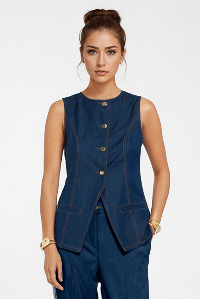 Denim γιλέκο/μπλούζα GΟA GOA - Image 2
