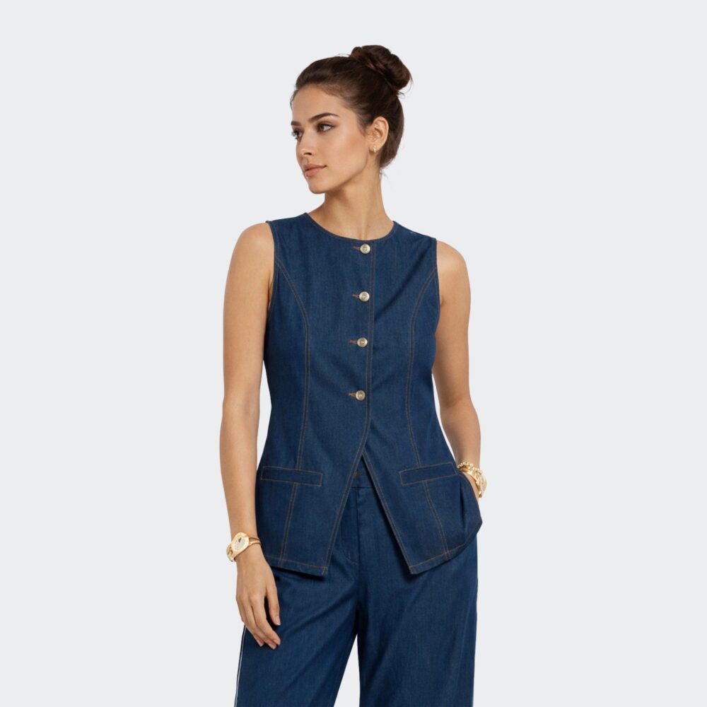 Denim γιλέκο/μπλούζα GΟA GOA - Image 3