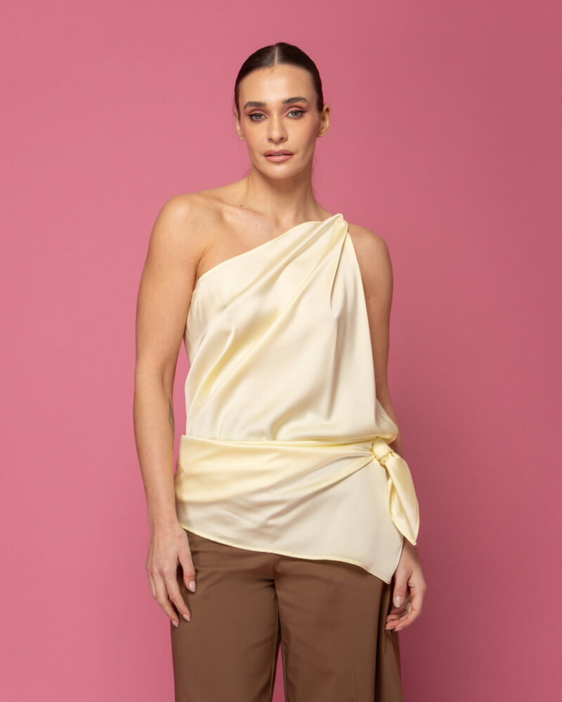 Silk touch top με έναν ώμο σε 2 χρώματα Sour/lou/lou