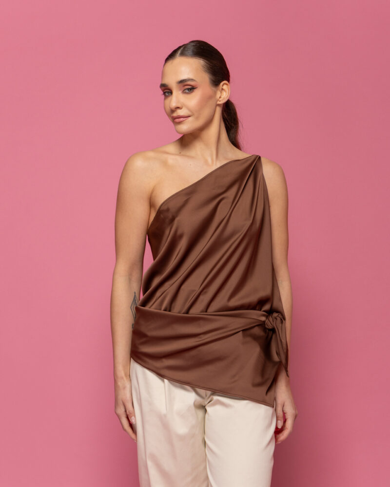 Silk touch top με έναν ώμο σε 2 χρώματα Sour/lou/lou - Image 2