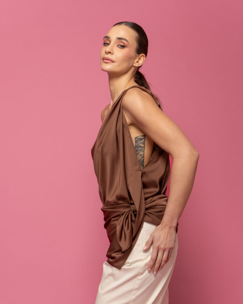 Silk touch top με έναν ώμο σε 2 χρώματα Sour/lou/lou - Image 3