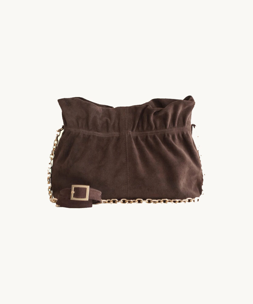 Nefeli Suede Δερμάτινο Pouch - Choco BONENDIS