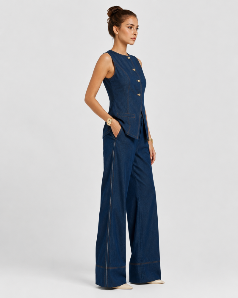 Denim γιλέκο/μπλούζα GΟA GOA - Image 6