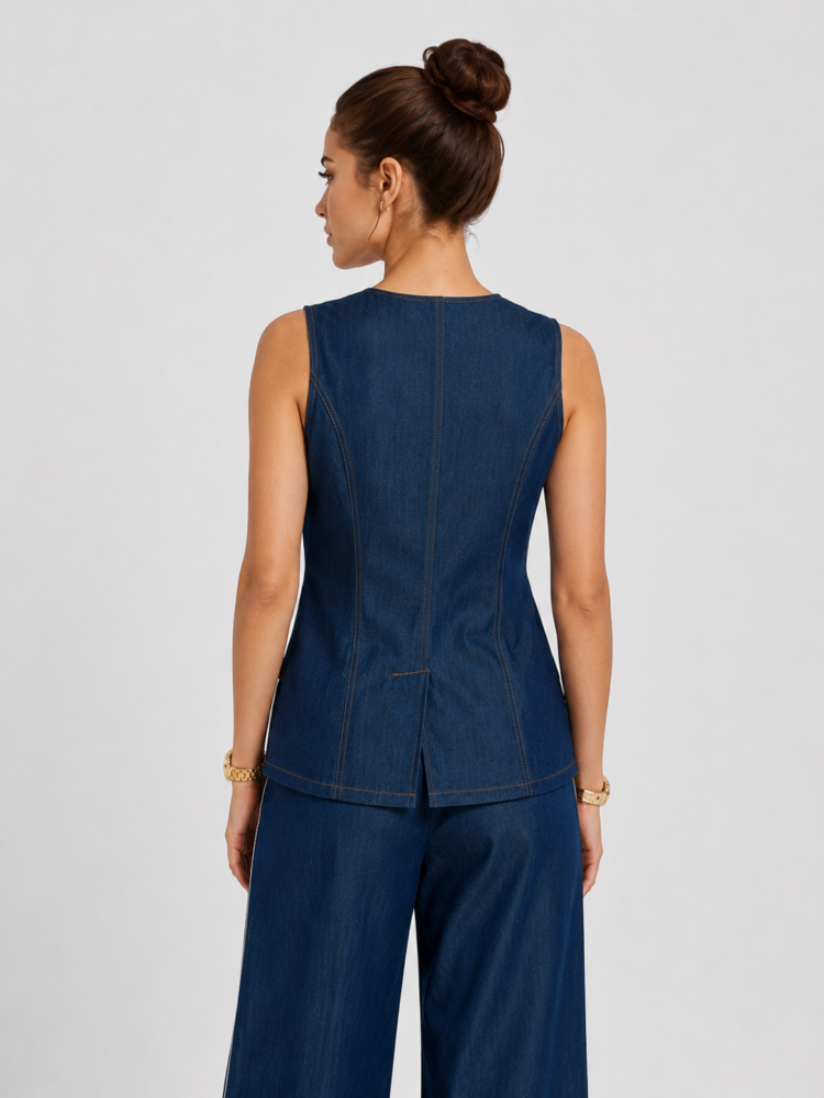 Denim γιλέκο/μπλούζα GΟA GOA - Image 7