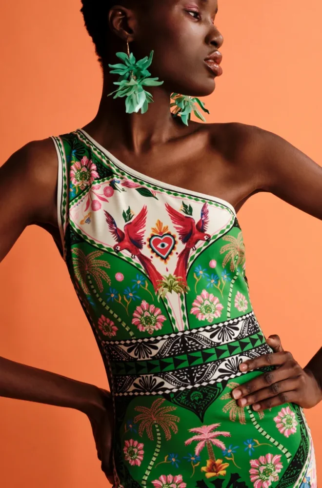 OASIS ONE SHOULDER BODYCON ΦΟΡΕΜΑ PEACE & CHAOS - Image 2