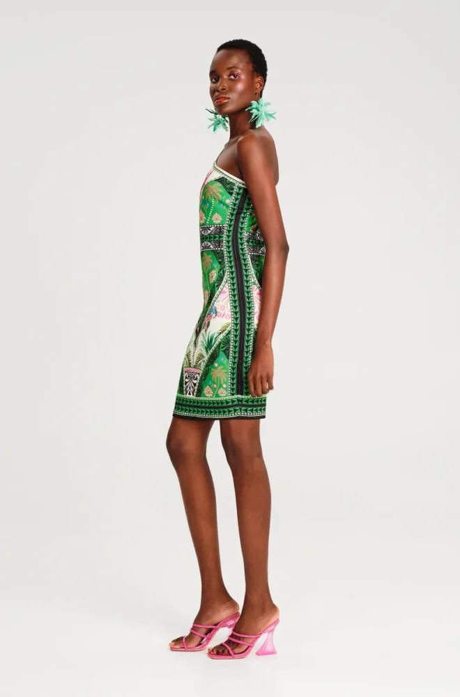 OASIS ONE SHOULDER BODYCON ΦΟΡΕΜΑ PEACE & CHAOS - Image 4